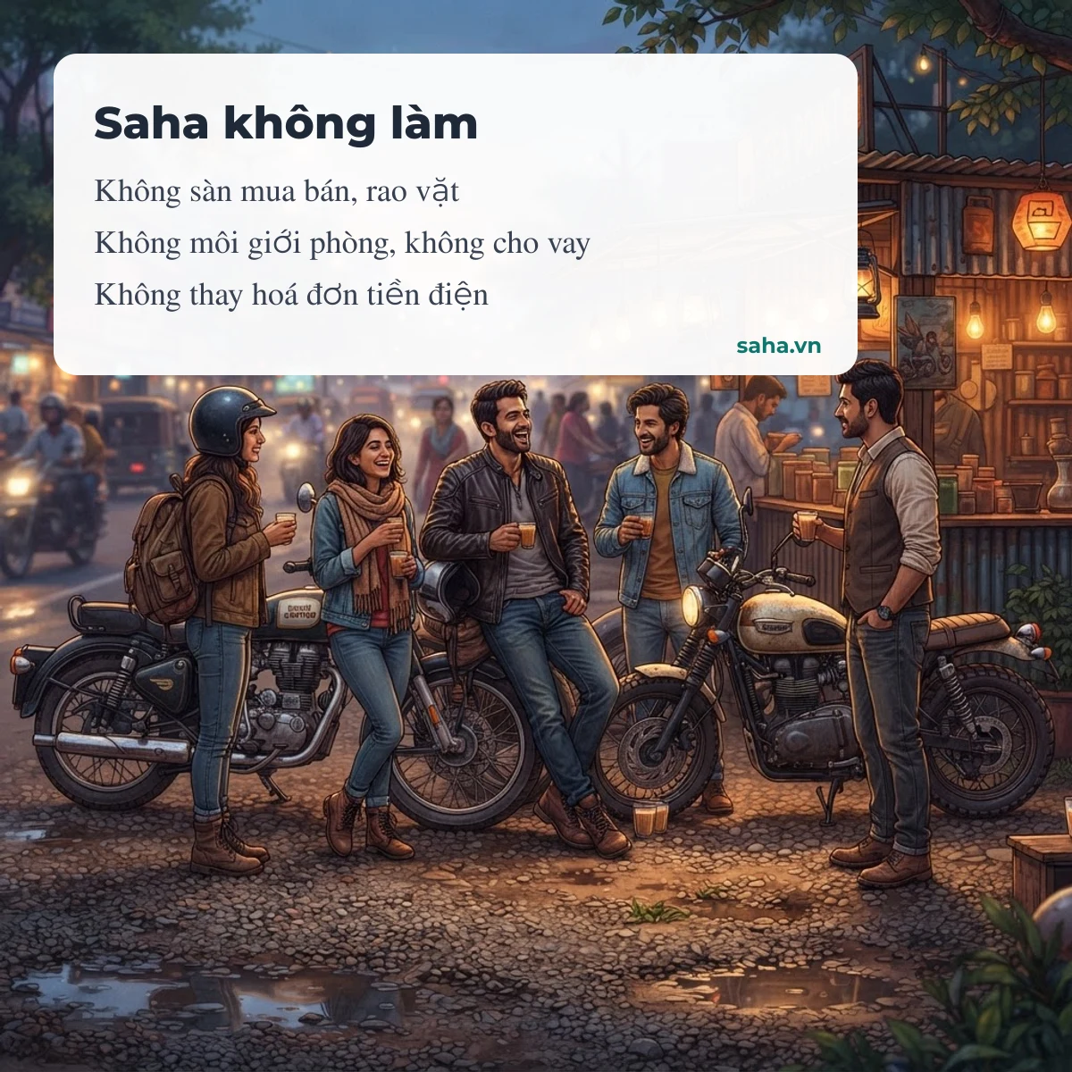 Saha không làm sàn mua bán, không môi giới phòng, không cho vay