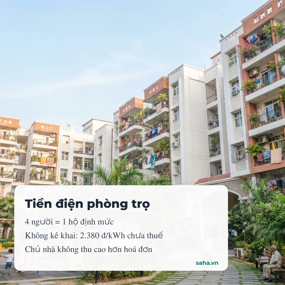 Tính tiền điện phòng trọ theo định mức số người